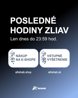 🖤 POSLEDNÉ HODINY! Zľavy na AF REHAB končia dnes o 23:59 hod. – po polnoci sa všetko vracia na plnú cenu. 👉 –15 % na celý...